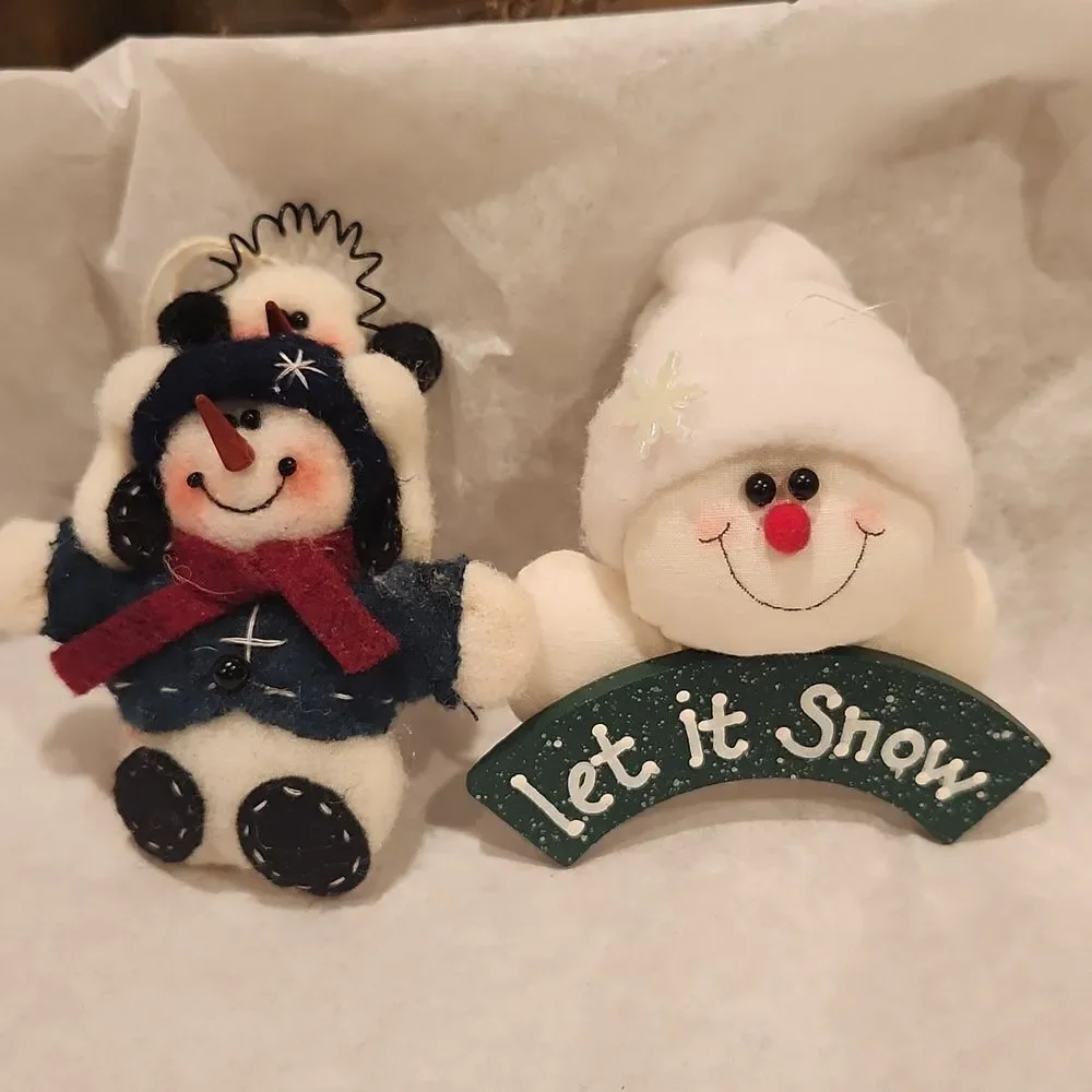 Snowman Christmas Ornaments Set of 2